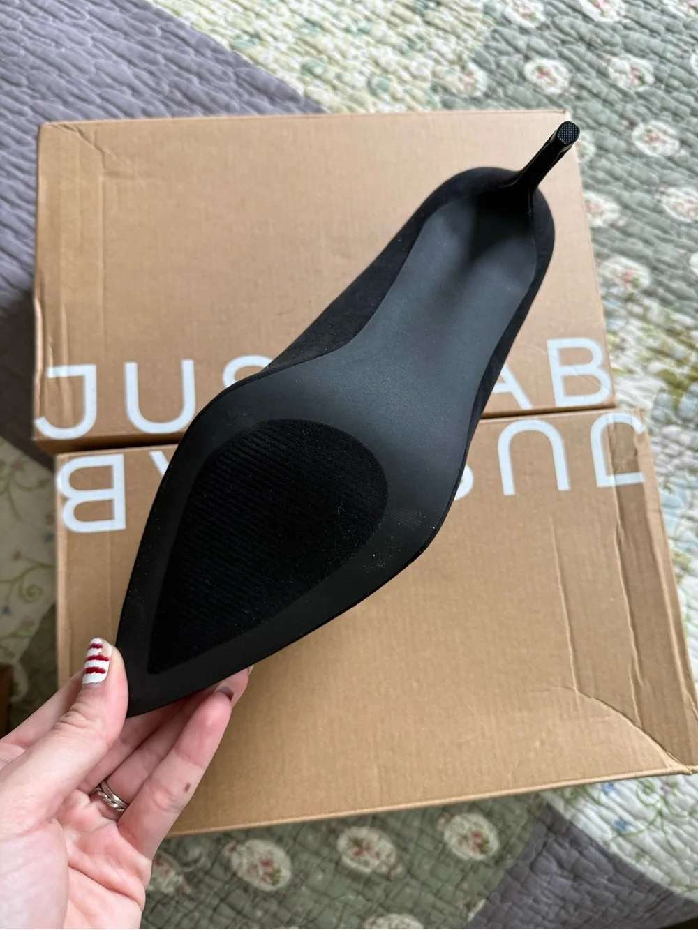 New JustFab Black Pointed Toe Stiletto Pumps - Women